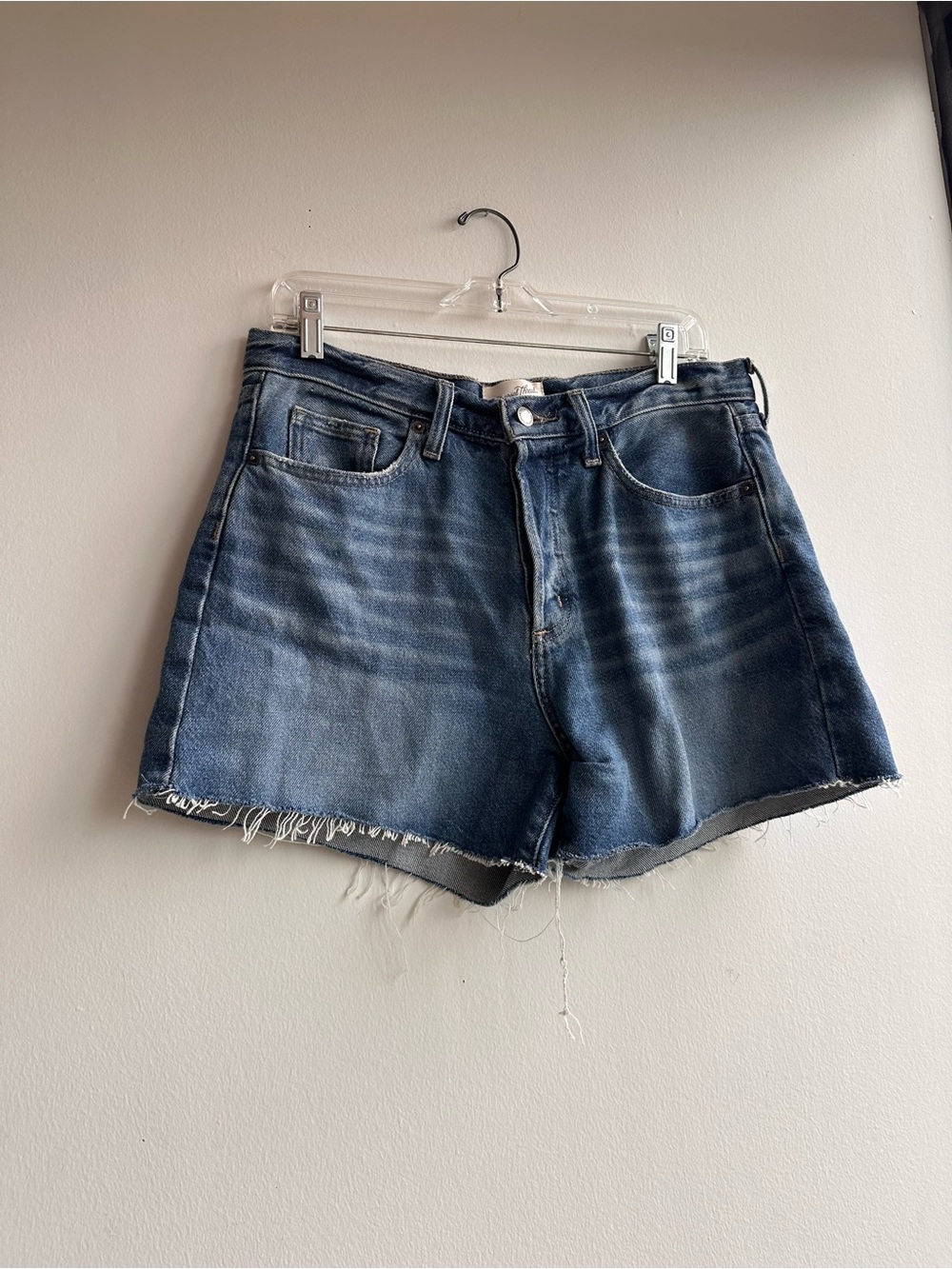 Classic High-Rise Denim Shorts Medium Wash Blue